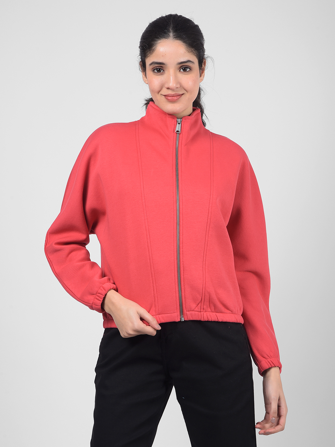 Numero Uno Women Pink Mock Neck Sweatshirts